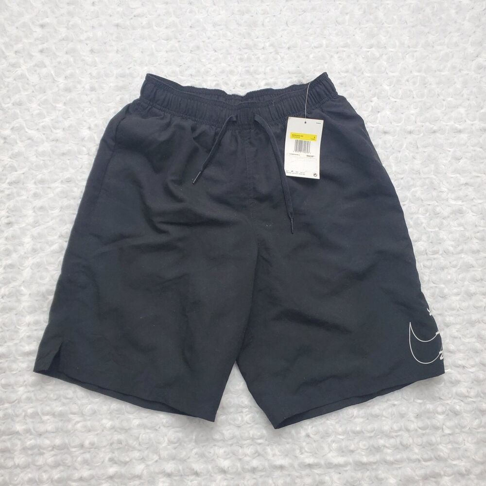 Nike Volley Shorts Men's Swim Trunks S Black NWT Drawstring Elastic Waist